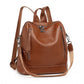 Miss Lulu Women's Convertible PU Leather Backpack & Shoulder Bag – Versatile 2-in-1 Design - Brown