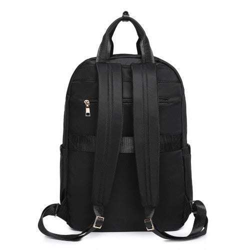 Miss Lulu Versatile Stylish Backpack with Laptop Compartment and Trolley strape - Black