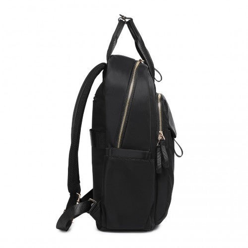 Miss Lulu Versatile Stylish Backpack with Laptop Compartment and Trolley strape - Black