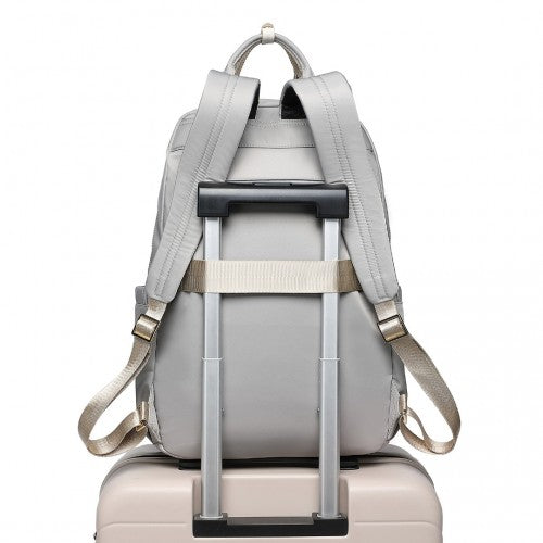 Miss Lulu Versatile Stylish Backpack with Laptop Compartment and Trolley strape - Grey