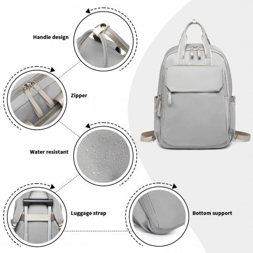 Miss Lulu Versatile Stylish Backpack with Laptop Compartment and Trolley strape - Grey