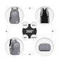 Kono Lightweight & Glow-In-The-Dark 3-Piece Laptop Backpack Set With Crossbody Bag And Pencil Case - Grey