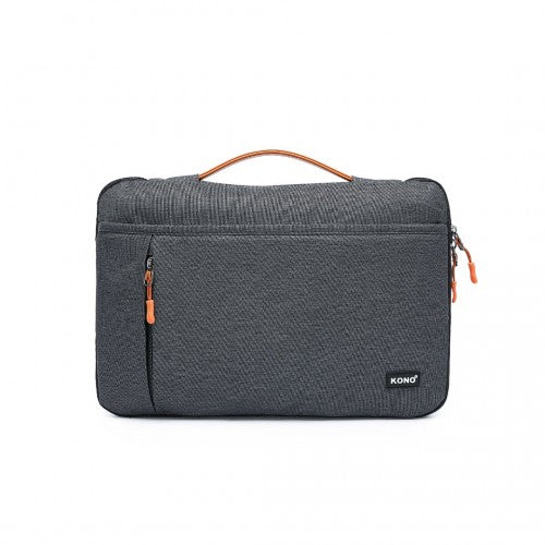 Kono Streamline Water-Resistant Medium Laptop Sleeve With Velvety Interior - Grey