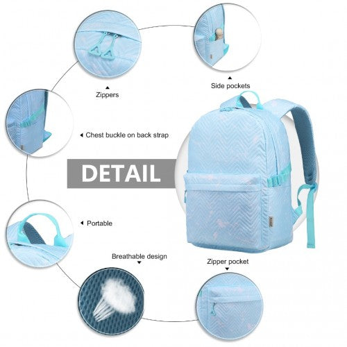 Kono Water-Resistant School Backpack With Secure Laptop Compartment - Blue