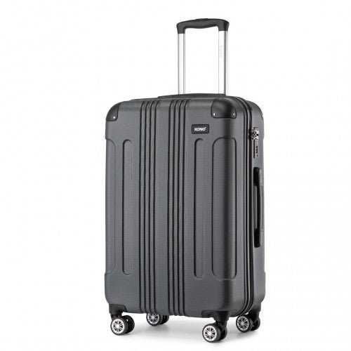 Kono 24 Inch ABS Lightweight Compact Hard Shell Travel Luggage For Extended Journeys - Grey