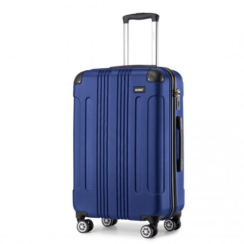 Kono 24 Inch ABS Lightweight Compact Hard Shell Travel Luggage For Extended Journeys - Navy