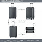 Kono 19 Inch Cabin Size ABS Hard Shell Luggage With Vertical Stripes - Ideal For Carry-On - Grey