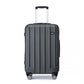 Kono 24 Inch Striped ABS Hard Shell Luggage With 360-Degree Spinner Wheels - Grey