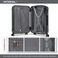 Kono 28 Inch ABS Lightweight Compact Hard Shell Travel Luggage For Extended Journeys - Grey