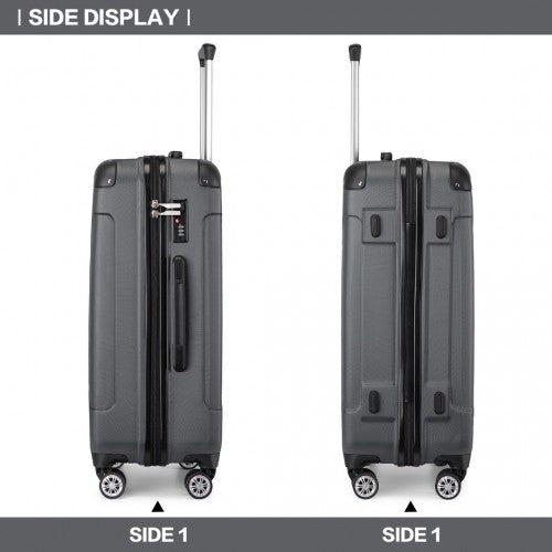 Kono 28 Inch ABS Lightweight Compact Hard Shell Travel Luggage For Extended Journeys - Grey