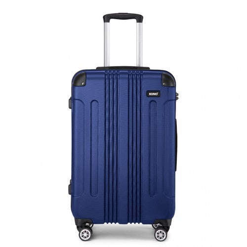 Kono 24 Inch ABS Lightweight Compact Hard Shell Travel Luggage For Extended Journeys - Navy