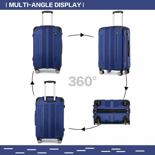 Kono 28 Inch ABS Lightweight Compact Hard Shell Travel Luggage For Extended Journeys - Navy