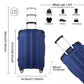 Kono 24 Inch ABS Lightweight Compact Hard Shell Travel Luggage For Extended Journeys - Navy