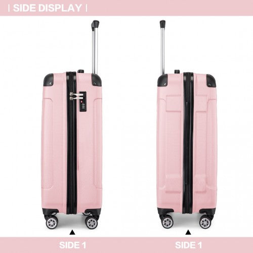 Kono 19 Inch Abs Lightweight Compact Hard Shell Cabin Suitcase Travel Carry-On Luggage - Pink