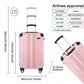 Kono 19 Inch Abs Lightweight Compact Hard Shell Cabin Suitcase Travel Carry-On Luggage - Pink