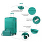 Kono Abs 28 Inch Sculpted Horizontal Design 2 Piece Suitcase Set With Cabin Bag - Teal