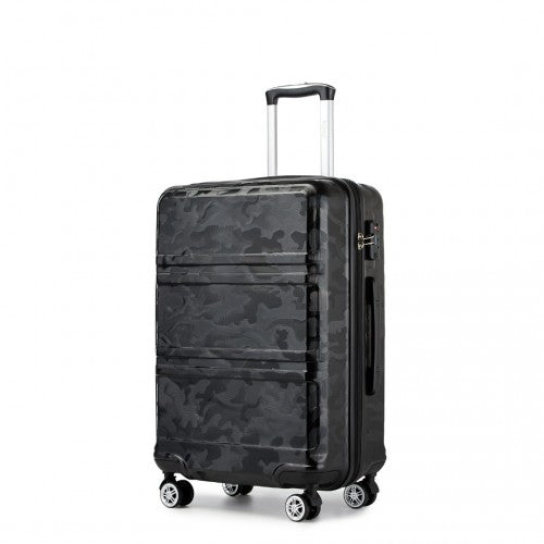 Kono ABS 20 Inch Sculpted Horizontal Design Cabin Luggage - Camouflage Black