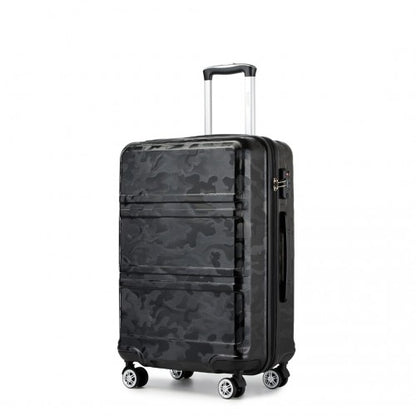 Kono ABS 28 Inch Sculpted Horizontal Design Suitcase - Camouflage Black