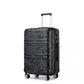 Kono ABS Sculpted Horizontal Design 3 Piece Suitcase Set - Camouflage Black