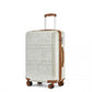 Kono ABS Sculpted Horizontal Design 3 Piece Suitcase Set - Camouflage Cream And Brown