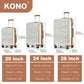 Kono ABS Sculpted Horizontal Design 3 Piece Suitcase Set - Camouflage Cream And Brown