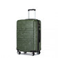 Kono ABS Sculpted Horizontal Design 3 Piece Suitcase Set - Camouflage Green / Black