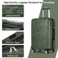 Kono ABS Sculpted Horizontal Design 3 Piece Suitcase Set - Camouflage Green / Black