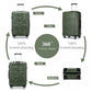 Kono ABS Sculpted Horizontal Design 3 Piece Suitcase Set - Camouflage Green / Black