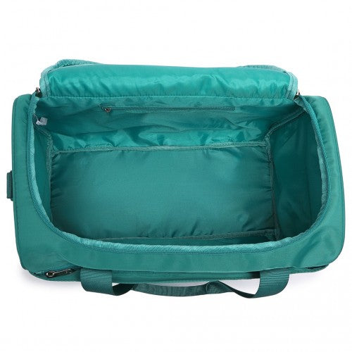 Kono Abs 28 Inch Sculpted Horizontal Design 2 Piece Suitcase Set With Cabin Bag - Teal