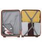 Kono ABS Sculpted Horizontal Design 3 Piece Suitcase Set - Grayish Blue/Brown