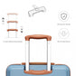 Kono ABS Sculpted Horizontal Design 3 Piece Suitcase Set - Grayish Blue/Brown