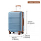 Kono ABS Sculpted Horizontal Design 3 Piece Suitcase Set - Grayish Blue/Brown