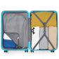 Kono ABS Sculpted Horizontal Design 3 Piece Suitcase Set - Blue