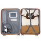 Kono Lightweight PP Hard Shell 4 Piece Suitcase Set With TSA Lock And Vanity Case - Grey/Brown