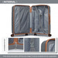 Kono Lightweight PP Hard Shell 4 Piece Suitcase Set With TSA Lock And Vanity Case - Grey/Brown