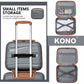 Kono Lightweight PP Hard Shell 4 Piece Suitcase Set With TSA Lock And Vanity Case - Grey/Brown