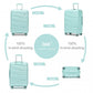 Kono Lightweight Polypropylene Hard Shell 3 Piece Suitcase Set with TSA Lock - Mint Green