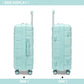 Kono Lightweight Polypropylene Hard Shell 3 Piece Suitcase Set with TSA Lock - Mint Green