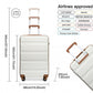 Kono 19 Inch Streamlined ABS Cabin Size Carry-on Suitcase 2 Piece Travel Set with Memory Foam Neck Pillow - Cream