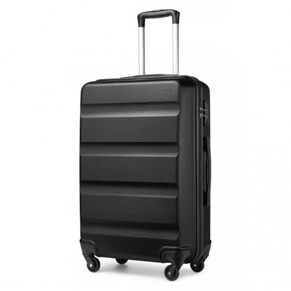 Kono 24 Inch Check In Luggage - Streamlined Abs Hardshell Suitcase With Secure TSA Lock - Black