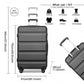 Kono 3-Piece Lightweight ABS Hardshell Suitcase Set - 19, 24, 28 Inch With Secure TSA Lock - Grey