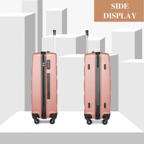 Kono 24 Inch Check In Luggage - Streamlined Abs Hardshell Suitcase With Secure TSA Lock - Nude