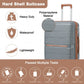 British Traveller 20 Inch Multi-Texture Polypropylene Hard Shell Suitcase With TSA Lock - Grey / Brown