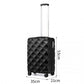 British Traveller Ultralight ABS and Polycarbonate Bumpy Diamond 3 Pcs Luggage Set with TSA Lock - Black