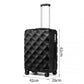 British Traveller Ultralight ABS and Polycarbonate Bumpy Diamond 3 Pcs Luggage Set with TSA Lock - Black