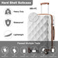 British Traveller Ultralight ABS and Polycarbonate Bumpy Diamond 3 Pcs Luggage Set with TSA Lock - Cream