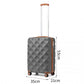 British Traveller Ultralight ABS and Polycarbonate Bumpy Diamond 3 Pcs Luggage Set with TSA Lock - Grey/Brown