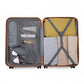 British Traveller Ultralight ABS and Polycarbonate Bumpy Diamond 3 Pcs Luggage Set with TSA Lock - Grey/Brown