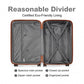 British Traveller Ultralight ABS and Polycarbonate Bumpy Diamond 3 Pcs Luggage Set with TSA Lock - Grey/Brown