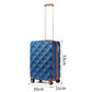 British Traveller Ultralight ABS and Polycarbonate Bumpy Diamond 3 Pcs Luggage Set with TSA Lock - Navy/Brown